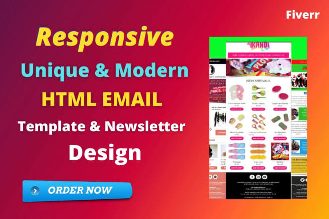 I will design a responsive HTML email template or newsletter