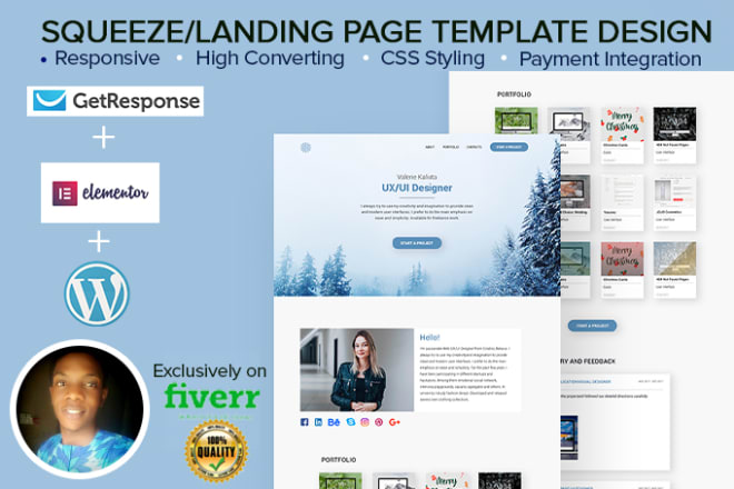 I will design a responsive squeeze page or landing page template