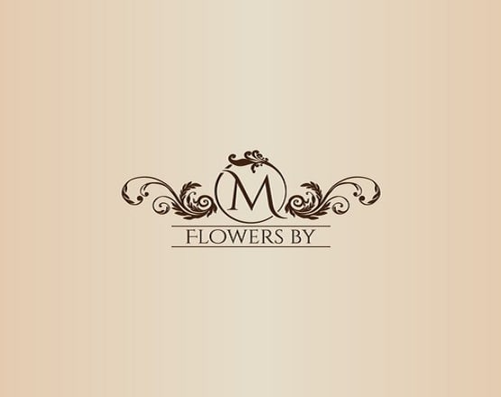 I will design a romantic floral logo for flowers by m