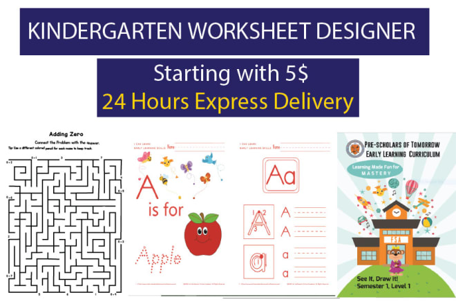 I will design activity worksheets for school kids