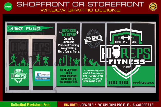 I will design amazing storefront, shop front window graphic design
