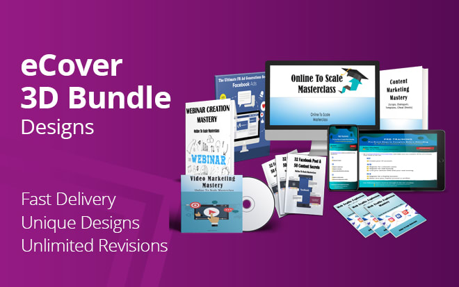 I will design book cover 3d bundle, box set, ebook, dvd, cd, flat screens, software box