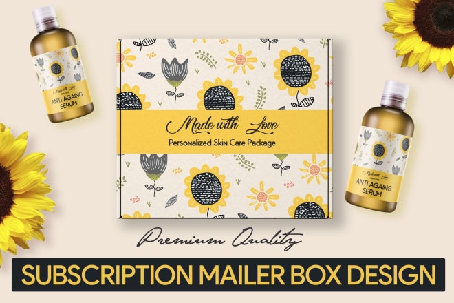I will design creative mailer box and subscription box with mockup