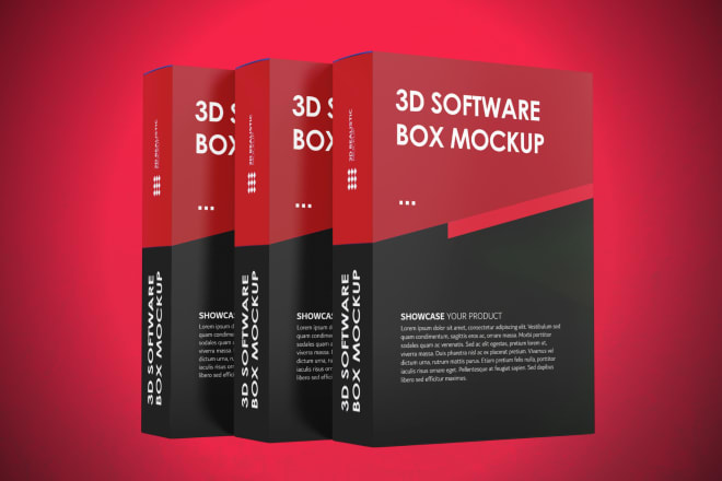 I will design digital product 3d box mockup and software box mockup