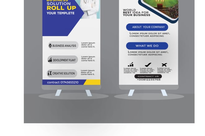 I will design eye contract roll up banner,pull up banner