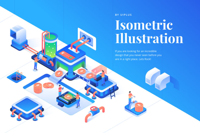 I will design incredible 3d vector isometric illustration
