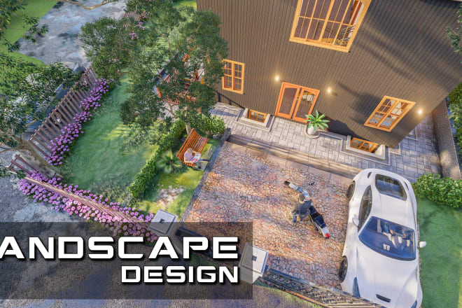 I will design landscape,back yard,3d terrain,pool,roof terrace and patio