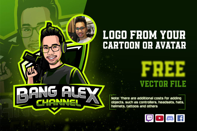I will design logo for gaming twitch, youtube, from your photo