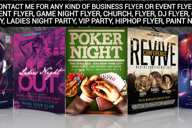 I will design nightclub church party sports event flyers