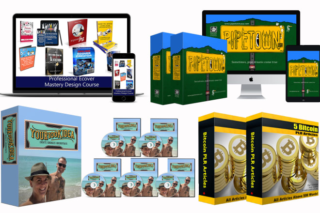 I will design online course ecover of 2d,3d flat screen, book cover, box set, ebook