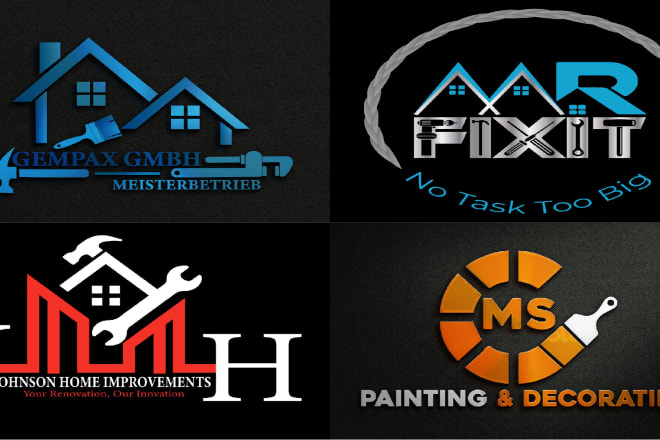 I will design outstanding handyman, home decor, home repair and home roofing logo