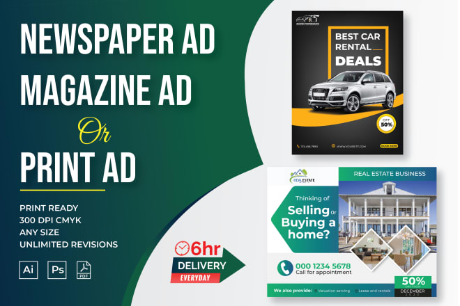 I will design outstanding newspaper ad, magazine ad, social media ad or print ad