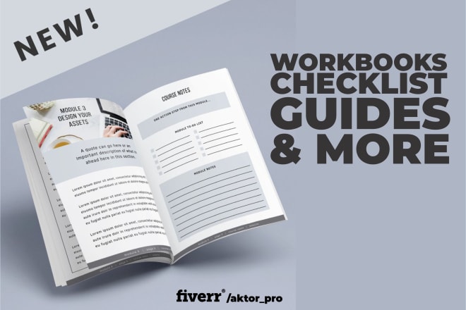 I will design pro workbooks, checklists, guides and other PDF