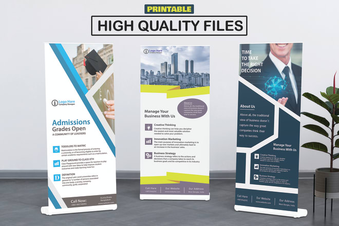I will design professional roll up banner or retractable banner