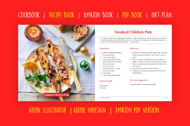 I will design recipe book, cookbook, menu design, price list, ebook