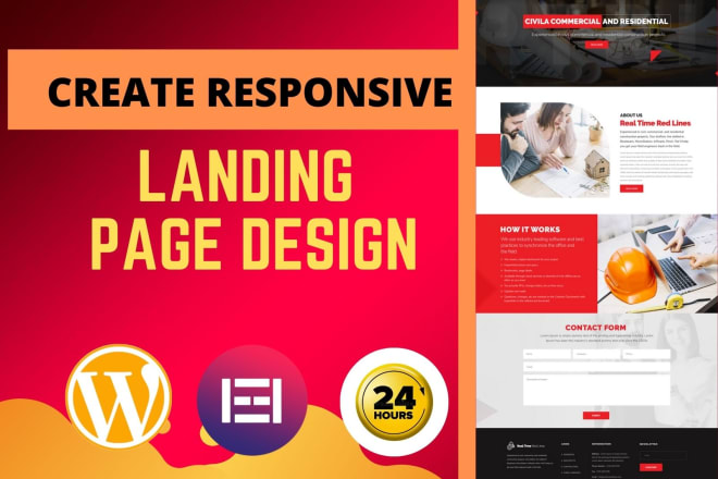 I will design responsive wordpress landing page website by elementor pro in one day