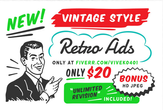 I will design retro vintage ads,banner or flyer in 24hrs