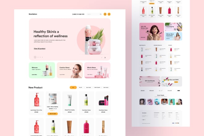 I will design shopify website ecommerce website interface, web template by xd, figma