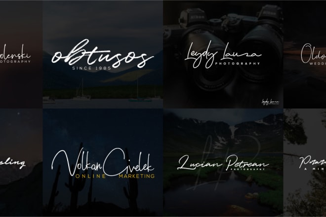 I will design signature or font or photography or text logo