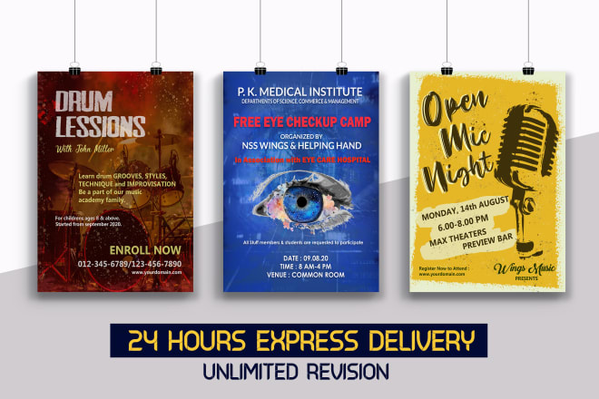 I will design stunning poster, banner, standee, flyer within 24hr