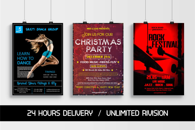 I will design stunning poster, banner, standee, within 24hr