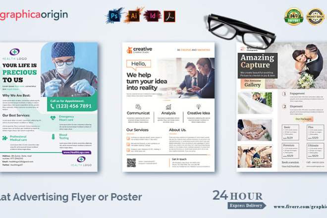 I will design unique flat advertising professional flyer or poster