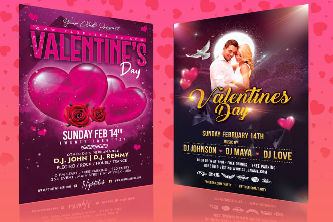 I will design valentine day flyer and poster