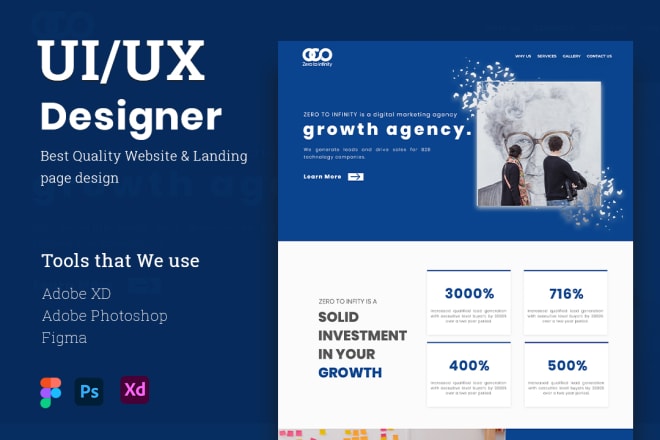 I will design website UI UX and landing page design