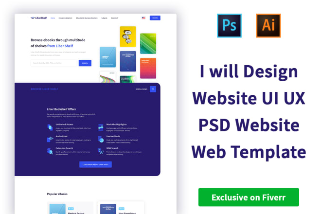 I will design website UI UX, PSD website or web template