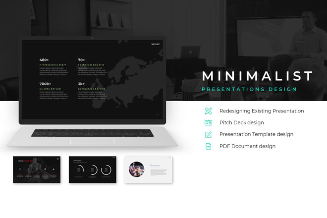 I will design you minimalist powerpoint presentation or pitch deck