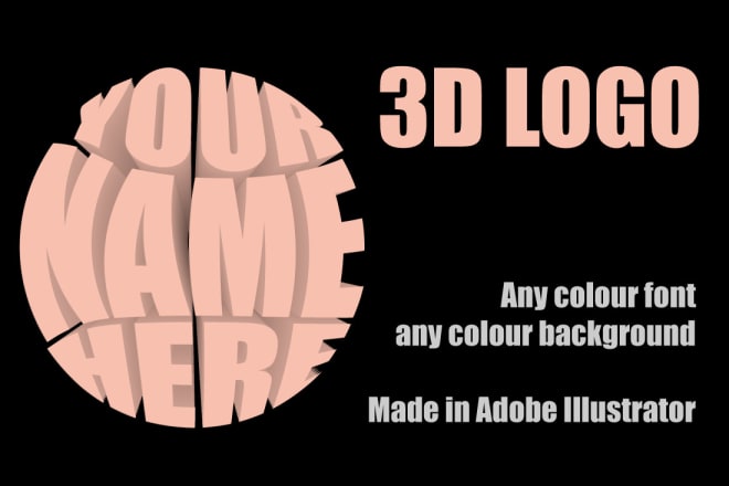 I will desing a 3d logo in adobe illustrator
