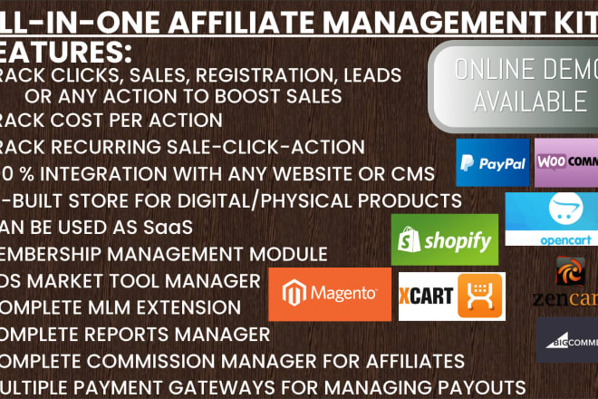 I will develop affiliate management system for any website, online store