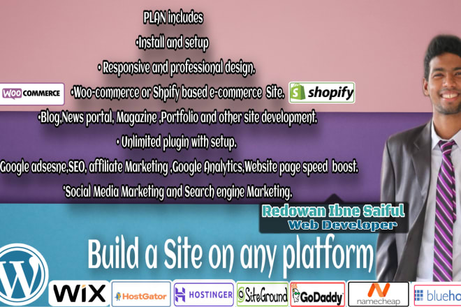 I will develop you a website and wix site