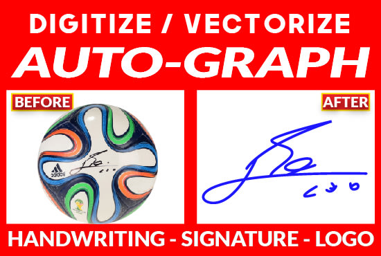 I will digitize vectorize autograph signature handwritten hand drawn logo image text