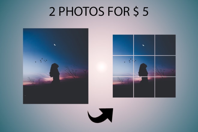 I will divide your photo into grids for instagram