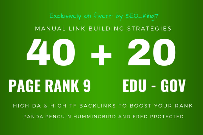 I will do 60 USA SEO pr9 high authority backlinks