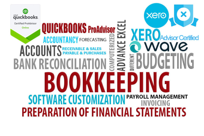 I will do accounting and bookkeeping using quickbooks, xero, excel