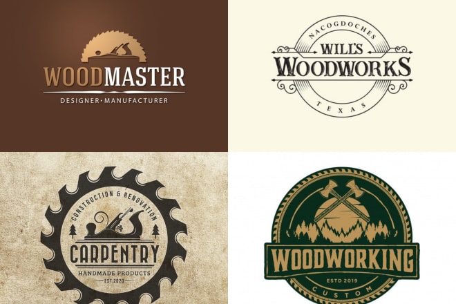 I will do creative wood work and carpentry logo design