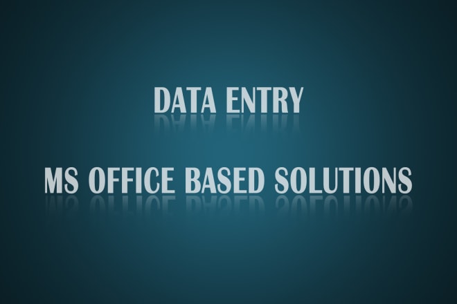 I will do data entry, ms office based solutions, typing and copy paste services