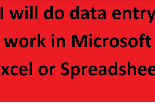 I will do data entry work in microsoft excel or spreadsheet
