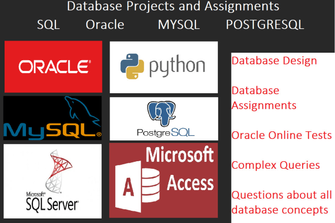 I will do database project assignment on oracle mysql sql plsql