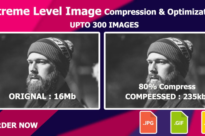 I will do extreme level of image optimization, compress, resize photos for your website