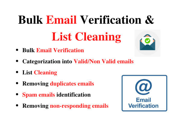 I will do fast bulk email verification, validation, and list cleaning