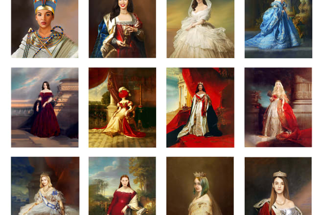 I will do female royal oil digital painting portrait