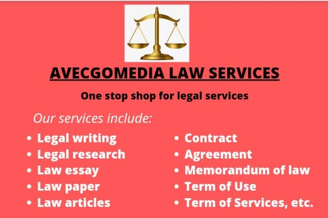 I will do first class law essay, law article, law paper and legal documents