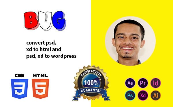 I will do jpeg to html, png to html, indd to html, PDF html, ai to html