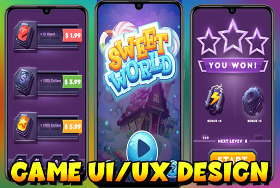 I will do modern mobile game ui ux design and app icon