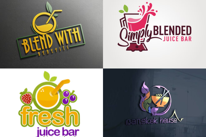 I will do modern smoothie bar and juice logo design