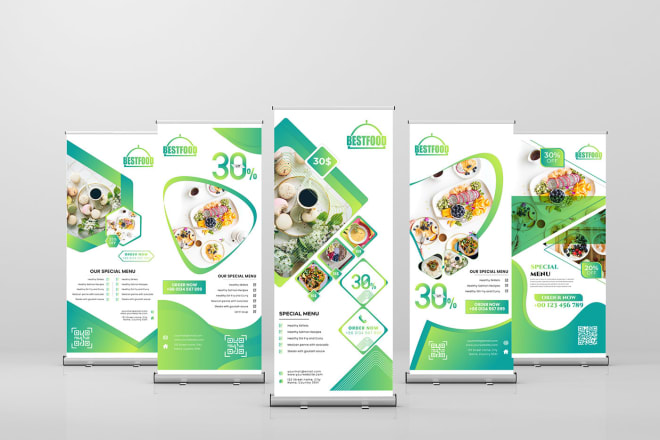 I will do outstanding restaurant signage standing banner design