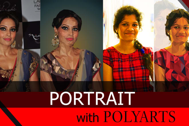 I will do portrait uisng polyarts